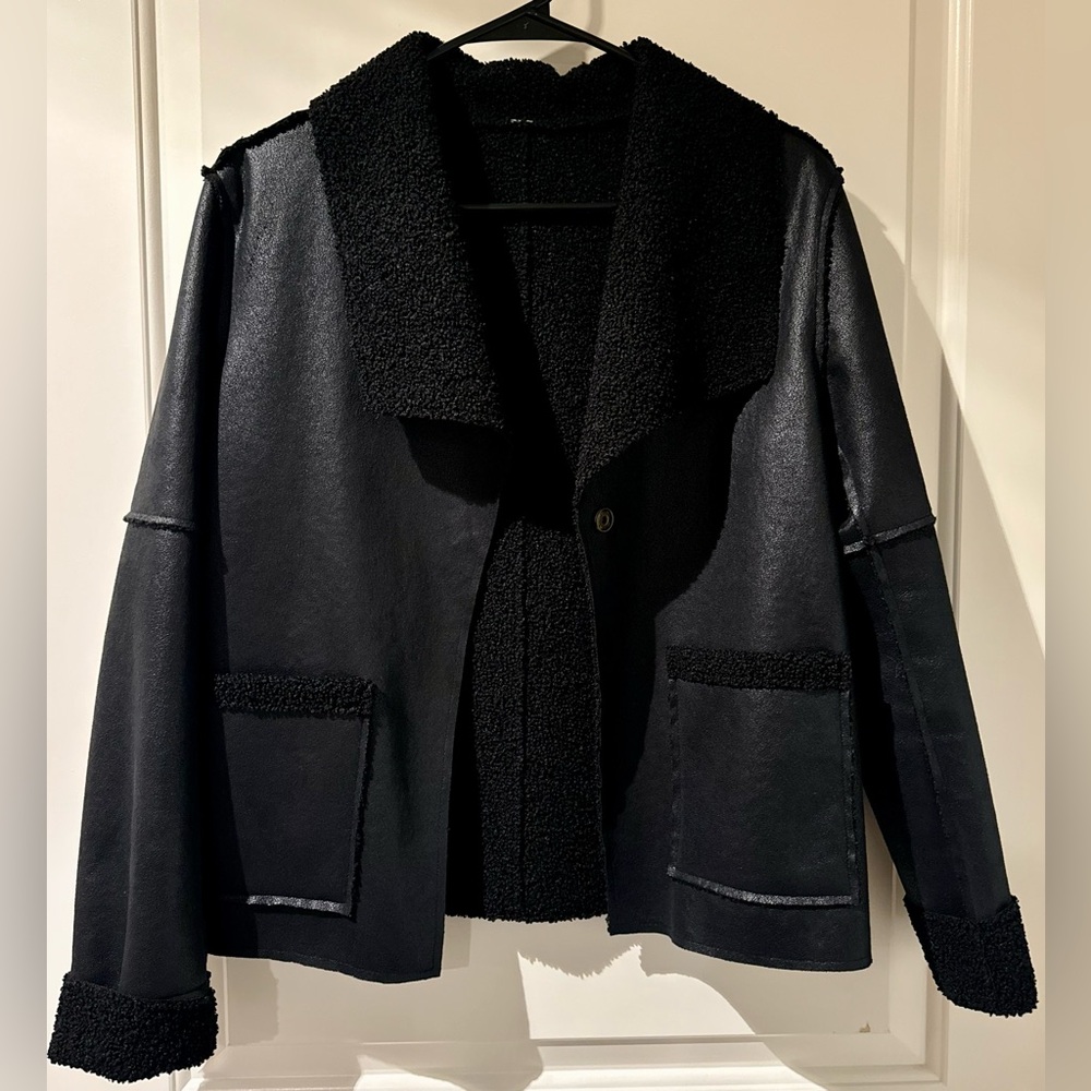 Women's Black Shearling Jacket